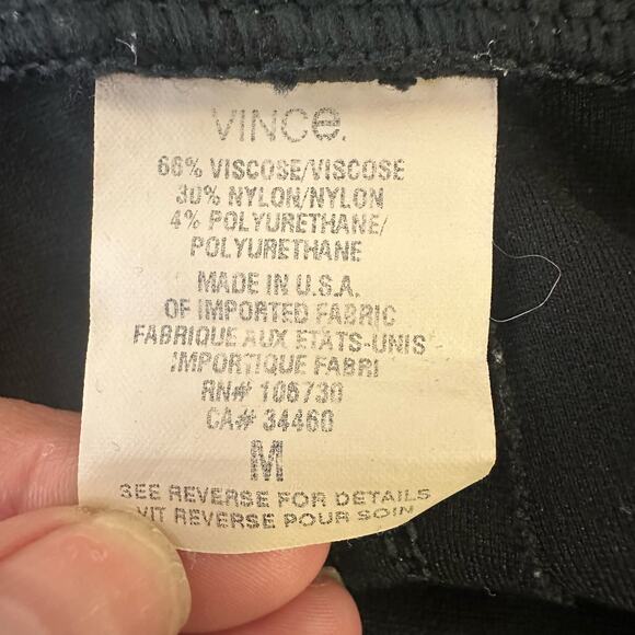 Vince Womens Medium Ponte Knit Back-Seam Pull On Stretch Legging Pants Black - Picture 8 of 9